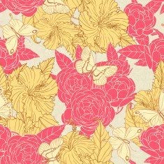 roses hibiscus and butterflies N2