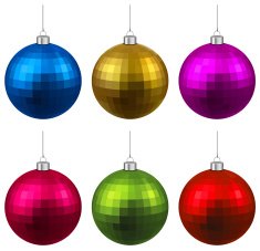 Set of textured realistic christmas balls N5