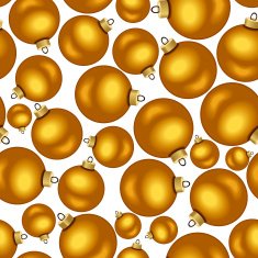 Seamless background with golden Christmas balls Vector illustration