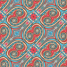 retro flowers and swirls