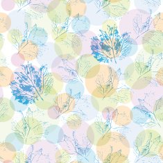Rainbow circles leaves Seamless pattern vector N2