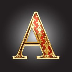 vector golden figure with red wood N143