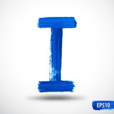 Watercolor Alphabet Letter I Grunge background