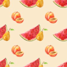 Watercolor seamless pattern with fruits N3