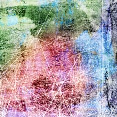 abstract grunge scratched blue red and green color background
