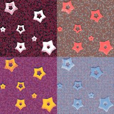 Stars and dots geometric seamless patterns N3