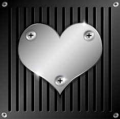 metallic heart with grille rusty