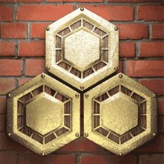 gold on brick background N68