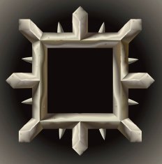 Rusty spiky metal frame border
