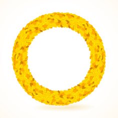 Round frame with autumn leaves N4