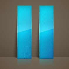 set of blue striped banners