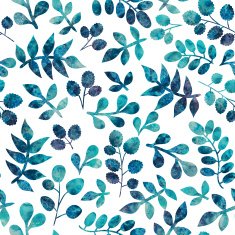 Watercolor seamless pattern on leaves theme