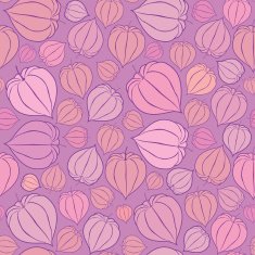 Winter cherry seamless decorative wallpaper