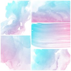 Set of Colorful water color painting background N383