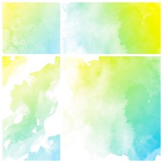 Set of Colorful water color painting background N385