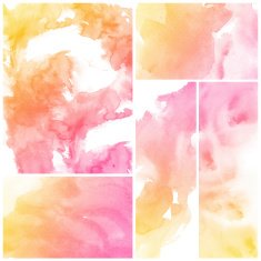 Set of Colorful water color painting background N390