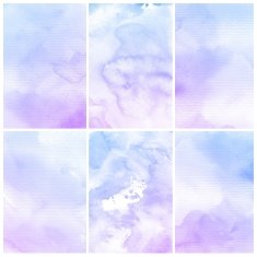 Set of Colorful water color painting background N414