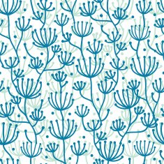 Lineart texture plants seamless pattern background