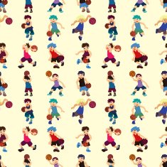 Seamless basketball pattern N3