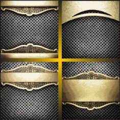 Vector gold and silver background set N17
