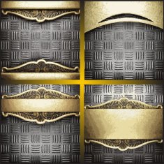 Vector gold and silver background set N18