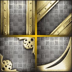 Vector gold and silver background set N19