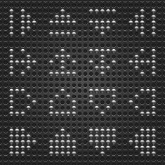 Arrow sign metal chrome dot circle icon black perforation texture
