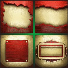 Vector wood and gold background set N37