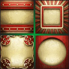 Vector wood and gold background set N38