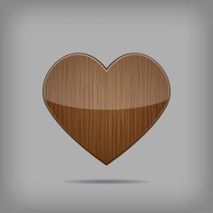 Creative vector wooden heart N2
