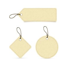 recycled paper label set on white N3
