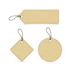 recycled paper label set on white N4