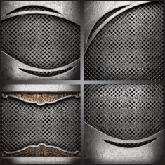 Vector metal background set N113