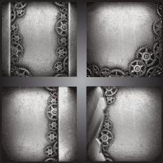 gear wheels on steel background set N4