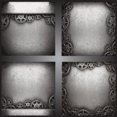 gear wheels on steel background set N5