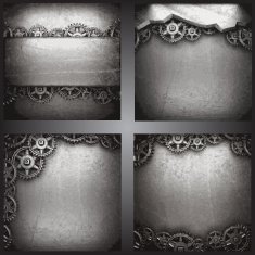 gear wheels on steel background set N6