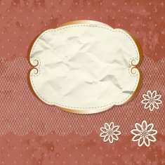 Romantic lacy border with flowers