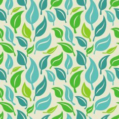 Vector seamless background with green and blue leaves N2