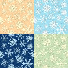 Snoflakes seamless pattern on four colors