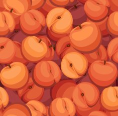 Seamless background with peaches Vector illustration