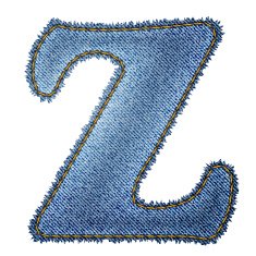 Jeans alphabet Denim letter Z