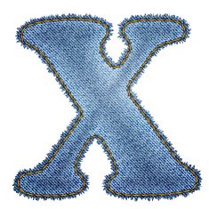 Jeans alphabet Denim letter X