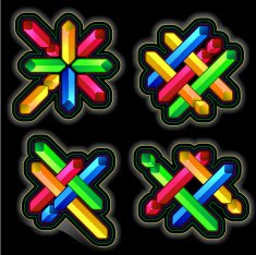 Color elements in black background N2