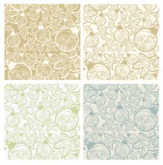 set of seamless pattern with decorative christmas elements