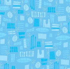 Fifties Blue Pattern Big N2