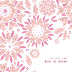Vector pink abstract flowers frame corner pattern background N2