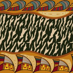 Ethnic seamless pattern with zebra