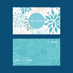 Vector blue and gray plants vertical round frame pattern business N3