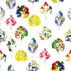 beautiful pattern of colorful leaves painted in watercolor N7