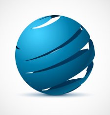 Abstract blue sphere with realistic shadow N2